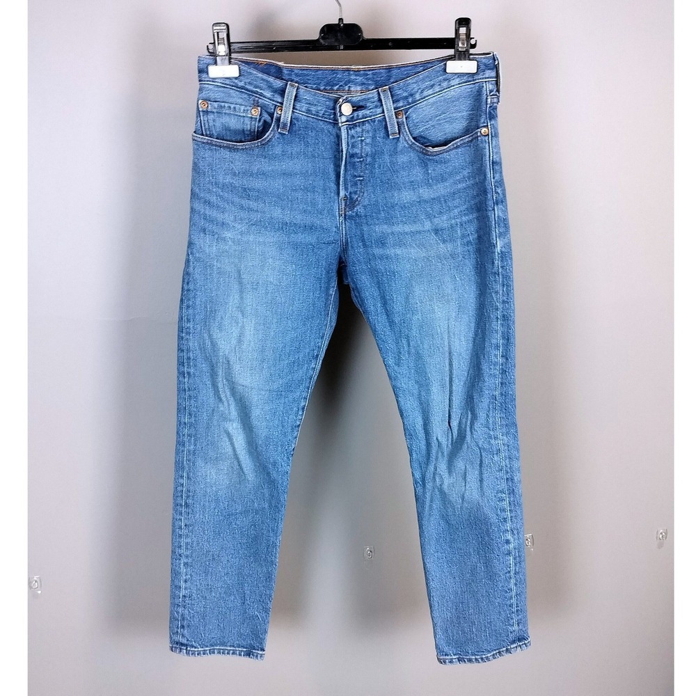 Modern Levis 501 CT Tapered Button Fly Jeans Mens Blue Medium Wash Denim